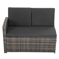 Ella 8-Seater Modular Outdoor Garden Lounge and Dining Set with Table and Stools in Dark Grey Weave Kings Warehouse