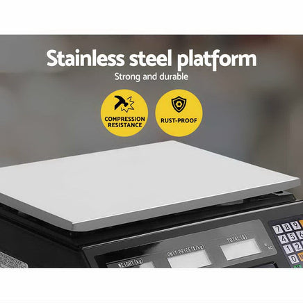 Emajin Scales Digital Kitchen 40KG Weighing Scales Platform Scales LCD Black Summer Sale Kings Warehouse