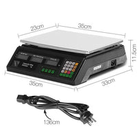 Emajin Scales Digital Kitchen 40KG Weighing Scales Platform Scales LCD Black Summer Sale Kings Warehouse