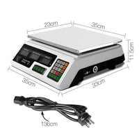 Emajin Scales Digital Kitchen 40KG Weighing Scales Platform Scales LCD White End of Year Clearance Sale Kings Warehouse