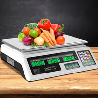 Emajin Scales Digital Kitchen 40KG Weighing Scales Platform Scales LCD White End of Year Clearance Sale Kings Warehouse