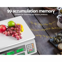 Emajin Scales Digital Kitchen 40KG Weighing Scales Platform Scales LCD White End of Year Clearance Sale Kings Warehouse
