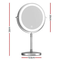 Embellir Makeup Mirror 20x20cm 10X Magnifying with LED Light Rotation Tabletop Health & Beauty Kings Warehouse