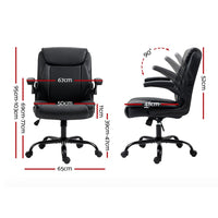 Executive Office Chair Mid Back Black Furniture Kings Warehouse