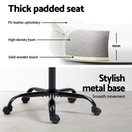 Executive Office Chair Mid Back White Furniture Kings Warehouse