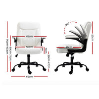 Executive Office Chair Mid Back White Furniture Kings Warehouse