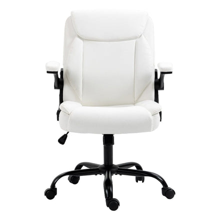 Executive Office Chair Mid Back White Furniture Kings Warehouse