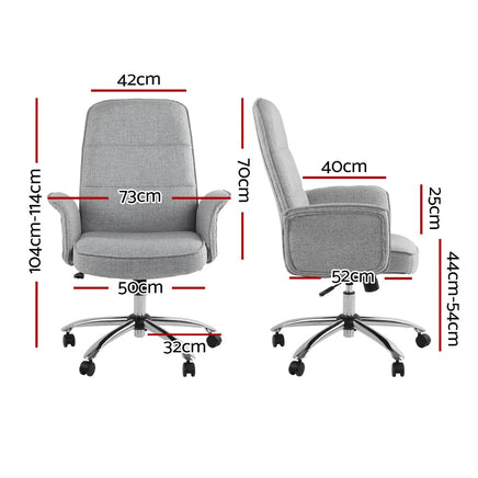Fabric Office Chair Computer Chairs Grey Furniture Kings Warehouse
