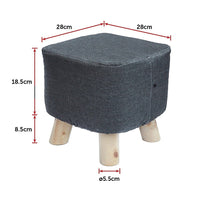 Fabric Ottoman Foot Stool Rest Pouffe Footstool Wood Storage Padded Seat Furniture Kings Warehouse