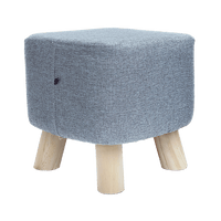 Fabric Ottoman Foot Stool Rest Pouffe Footstool Wood Storage Padded Seat Furniture Kings Warehouse
