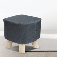 Fabric Ottoman Foot Stool Rest Pouffe Footstool Wood Storage Padded Seat Furniture Kings Warehouse