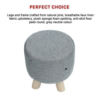Fabric Ottoman Foot Stool Rest Pouffe Footstool Wood Storage Padded Seat Furniture Kings Warehouse