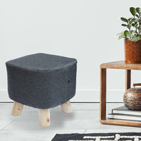 Fabric Ottoman Foot Stool Rest Pouffe Footstool Wood Storage Padded Seat Furniture Kings Warehouse