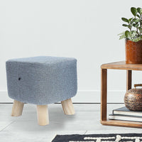Fabric Ottoman Foot Stool Rest Pouffe Footstool Wood Storage Padded Seat Furniture Kings Warehouse
