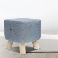 Fabric Ottoman Foot Stool Rest Pouffe Footstool Wood Storage Padded Seat Furniture Kings Warehouse