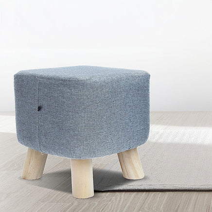 Fabric Ottoman Foot Stool Rest Pouffe Footstool Wood Storage Padded Seat Furniture Kings Warehouse