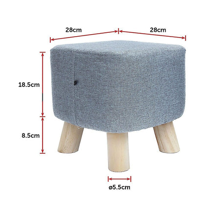 Fabric Ottoman Foot Stool Rest Pouffe Footstool Wood Storage Padded Seat Furniture Kings Warehouse