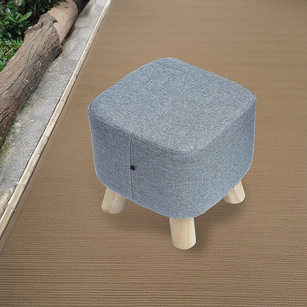 Fabric Ottoman Foot Stool Rest Pouffe Footstool Wood Storage Padded Seat Furniture Kings Warehouse