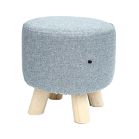 Fabric Ottoman Foot Stool Rest Pouffe Footstool Wood Storage Padded Seat Furniture Kings Warehouse