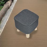 Fabric Ottoman Foot Stool Rest Pouffe Footstool Wood Storage Padded Seat Furniture Kings Warehouse