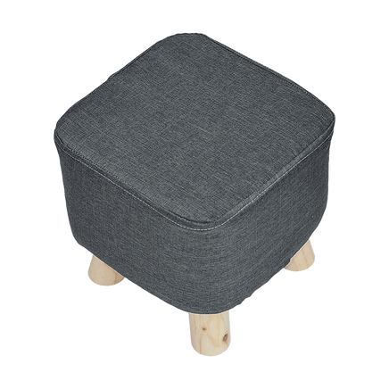 Fabric Ottoman Foot Stool Rest Pouffe Footstool Wood Storage Padded Seat Furniture Kings Warehouse