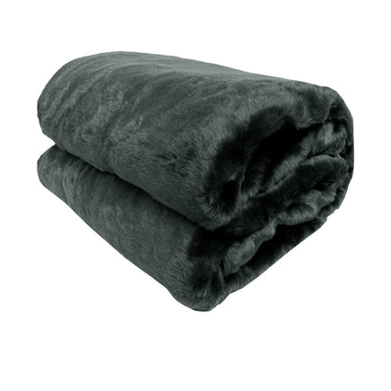 Faux Mink Throw Rug Charcoal Home & Garden Kings Warehouse