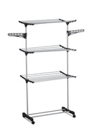 Folding 3 Tier Clothes Laundry Drying Rack with Stainless Steel Tubes for Indoor & Outdoor Home Home & Garden Kings Warehouse