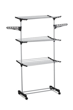 Folding 3 Tier Clothes Laundry Drying Rack with Stainless Steel Tubes for Indoor & Outdoor Home Home & Garden Kings Warehouse