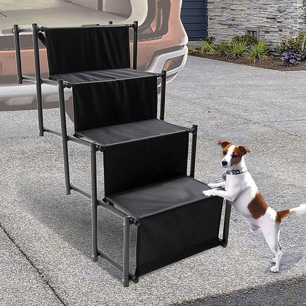 Folding Pet Dog Car Boot Access Steps Ladder Stairs Strong Lightweight Pet Care Kings Warehouse