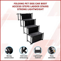 Folding Pet Dog Car Boot Access Steps Ladder Stairs Strong Lightweight Pet Care Kings Warehouse