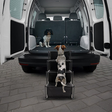 Folding Pet Dog Car Boot Access Steps Ladder Stairs Strong Lightweight Pet Care Kings Warehouse