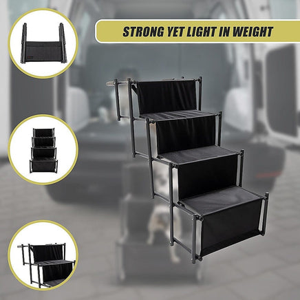 Folding Pet Dog Car Boot Access Steps Ladder Stairs Strong Lightweight Pet Care Kings Warehouse