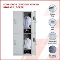 Four-Door Office Gym Shed Storage Locker Furniture Kings Warehouse