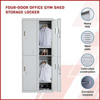 Four-Door Office Gym Shed Storage Locker Furniture Kings Warehouse