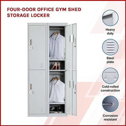 Four-Door Office Gym Shed Storage Locker Furniture Kings Warehouse