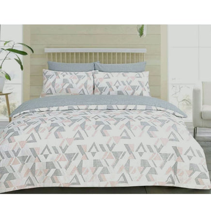 Funky Geo Blush Quilt Cover Set Queen Home & Garden Kings Warehouse