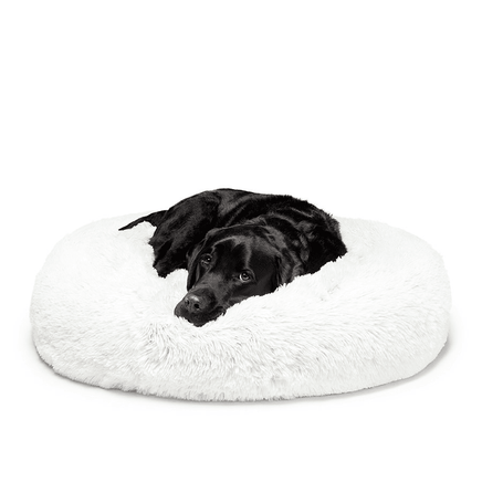 Fur King "Aussie" Calming Dog Bed - White - 100 CM - Large Kings Warehouse