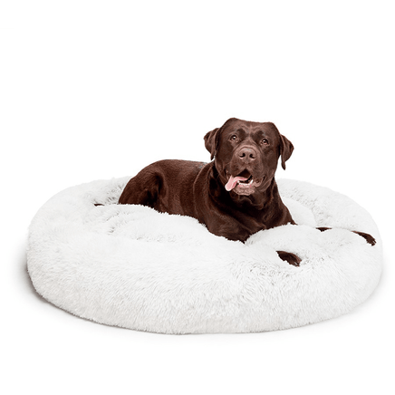 Fur King "Aussie" Calming Dog Bed - White - 115 CM - XL Kings Warehouse