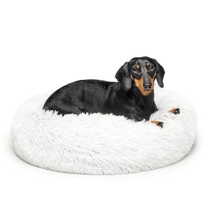 Fur King "Aussie" Calming Dog Bed - White - 60 CM - Small Kings Warehouse