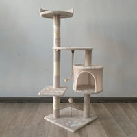 Furtastic 110cm Cat Tree Scratching Post - Beige Kings Warehouse