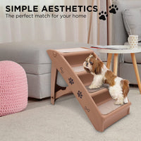 Furtastic 50cm Foldable Step Ladder Stairs - Brown Kings Warehouse