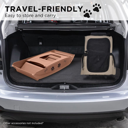 Furtastic 50cm Foldable Step Ladder Stairs - Brown Kings Warehouse