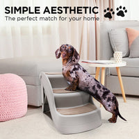 Furtastic Foldable Pet Stairs In Grey - 38cm Dog Ladder Cat Ramp Pet Care Kings Warehouse