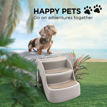 Furtastic Foldable Pet Stairs In Grey - 38cm Dog Ladder Cat Ramp Pet Care Kings Warehouse