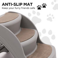 Furtastic Foldable Pet Stairs In Grey - 38cm Dog Ladder Cat Ramp Pet Care Kings Warehouse