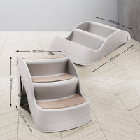 Furtastic Foldable Pet Stairs In Grey - 38cm Dog Ladder Cat Ramp Pet Care Kings Warehouse