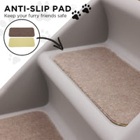 Furtastic Foldable Pet Stairs in Grey - 50cm Dog Ladder Cat Ramp with Non-Slip Mat for Indoor and Outdoor Use Kings Warehouse