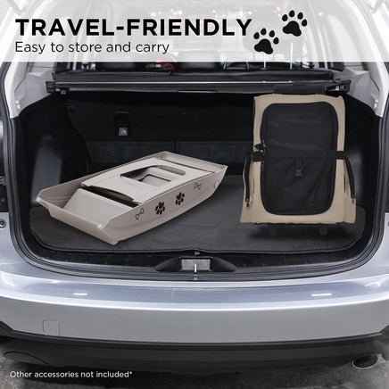 Furtastic Foldable Pet Stairs in Grey - 50cm Dog Ladder Cat Ramp with Non-Slip Mat for Indoor and Outdoor Use Kings Warehouse