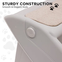 Furtastic Foldable Pet Stairs in Grey - 50cm Dog Ladder Cat Ramp with Non-Slip Mat for Indoor and Outdoor Use Kings Warehouse
