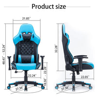 Gaming Chair Ergono Black REdmic Racing chair 165° Reclining Gaming Seat 3D Armrest Footrest Furniture Kings Warehouse